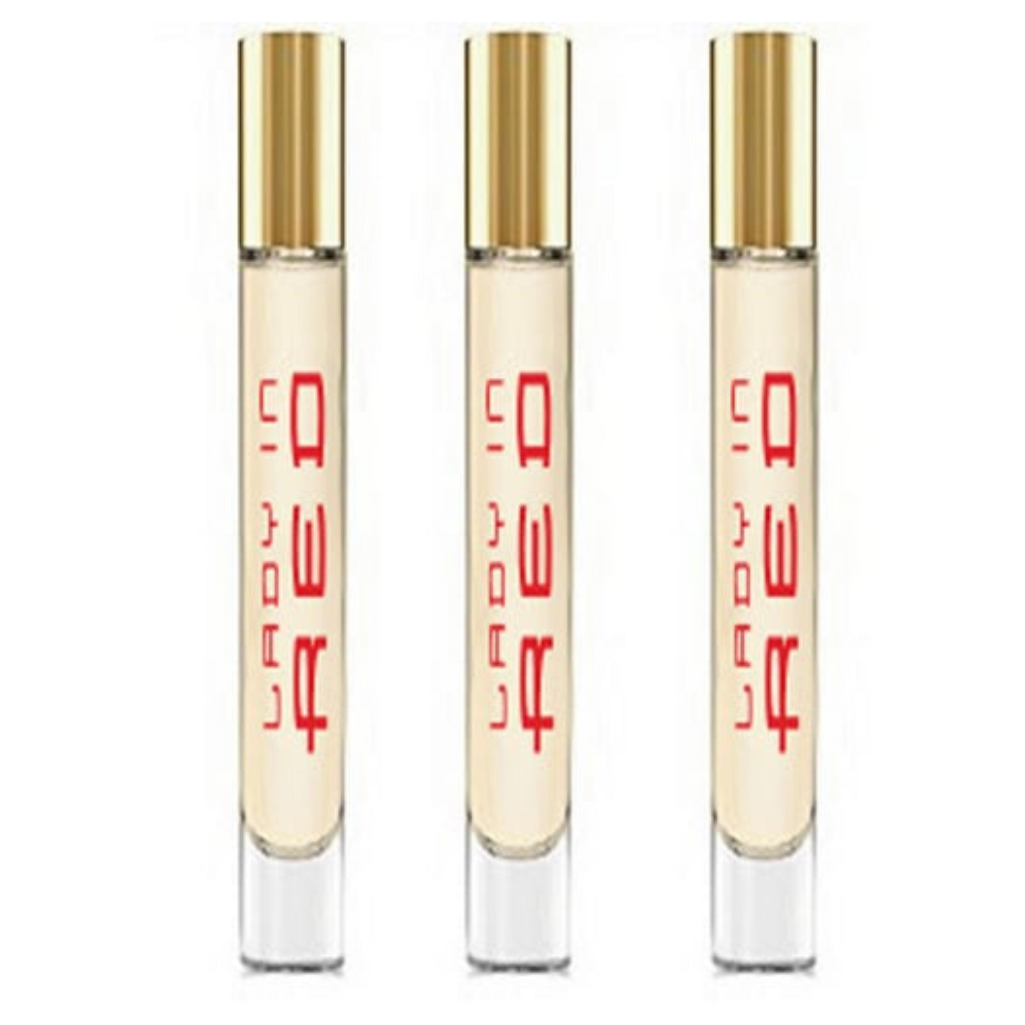 Lady In Red .10 oz Eau De Parfum 3 piece Rollerball Set